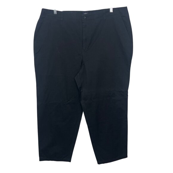 Dockers Pants Womens 24W Short Black New Flat Front Khakis Straight Leg - Picture 1 of 10